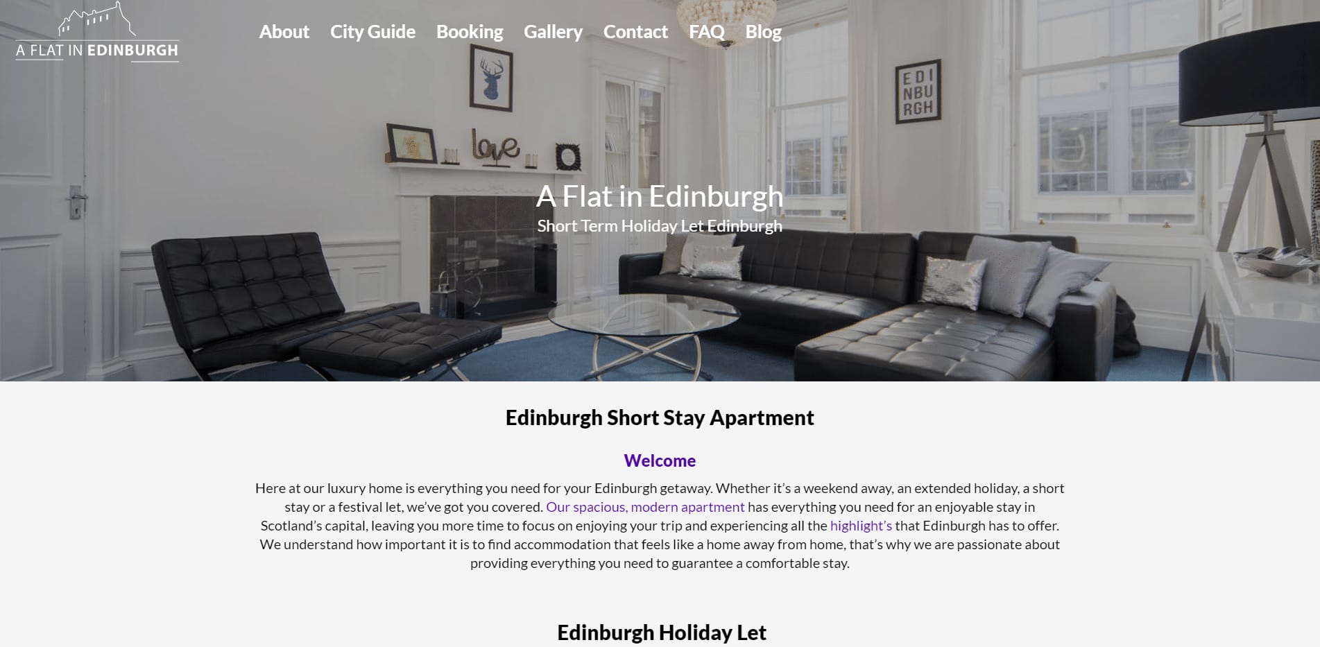 Edinburgh Holiday Apartment Festival Let Edinburgh