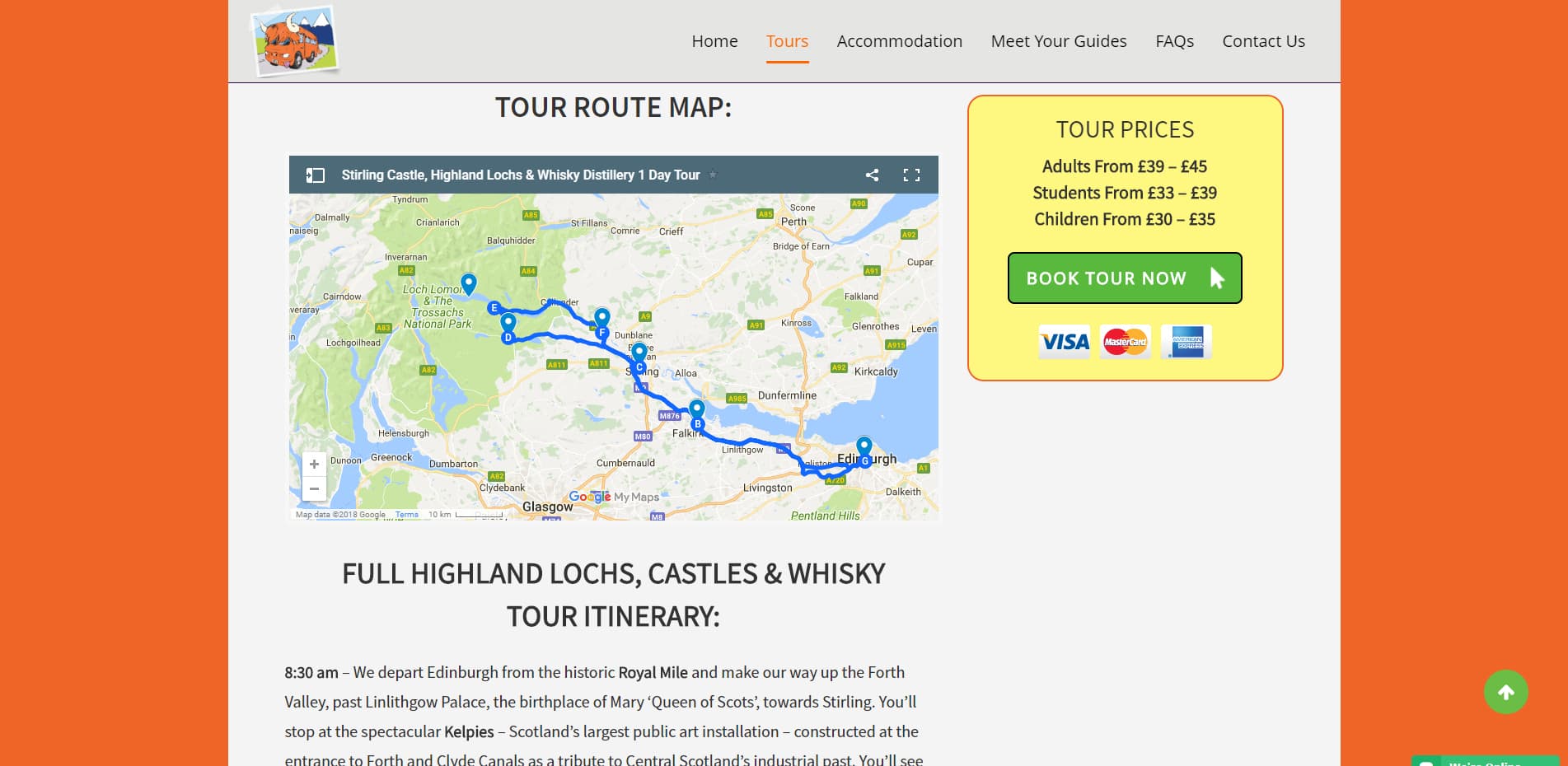 Hairy Coo Tour Map Section