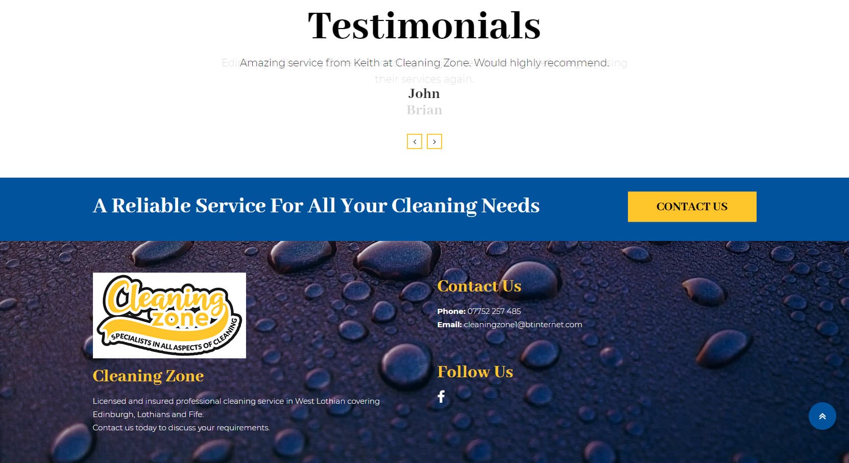 Cleaning Zone Website Design