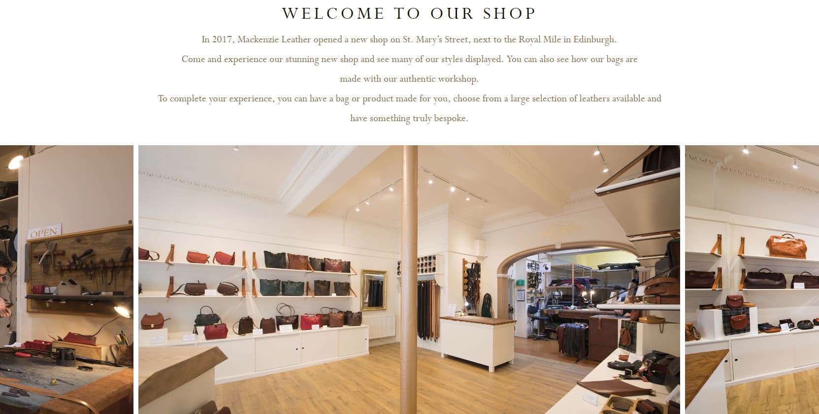 Our Shop Mackenzie Leather Edinburgh Meet our Team