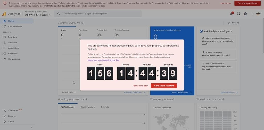 Google Universal Analytics Countdown