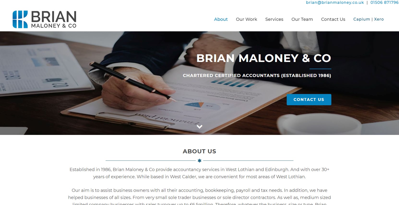 Brian Maloney Accountant Website Design