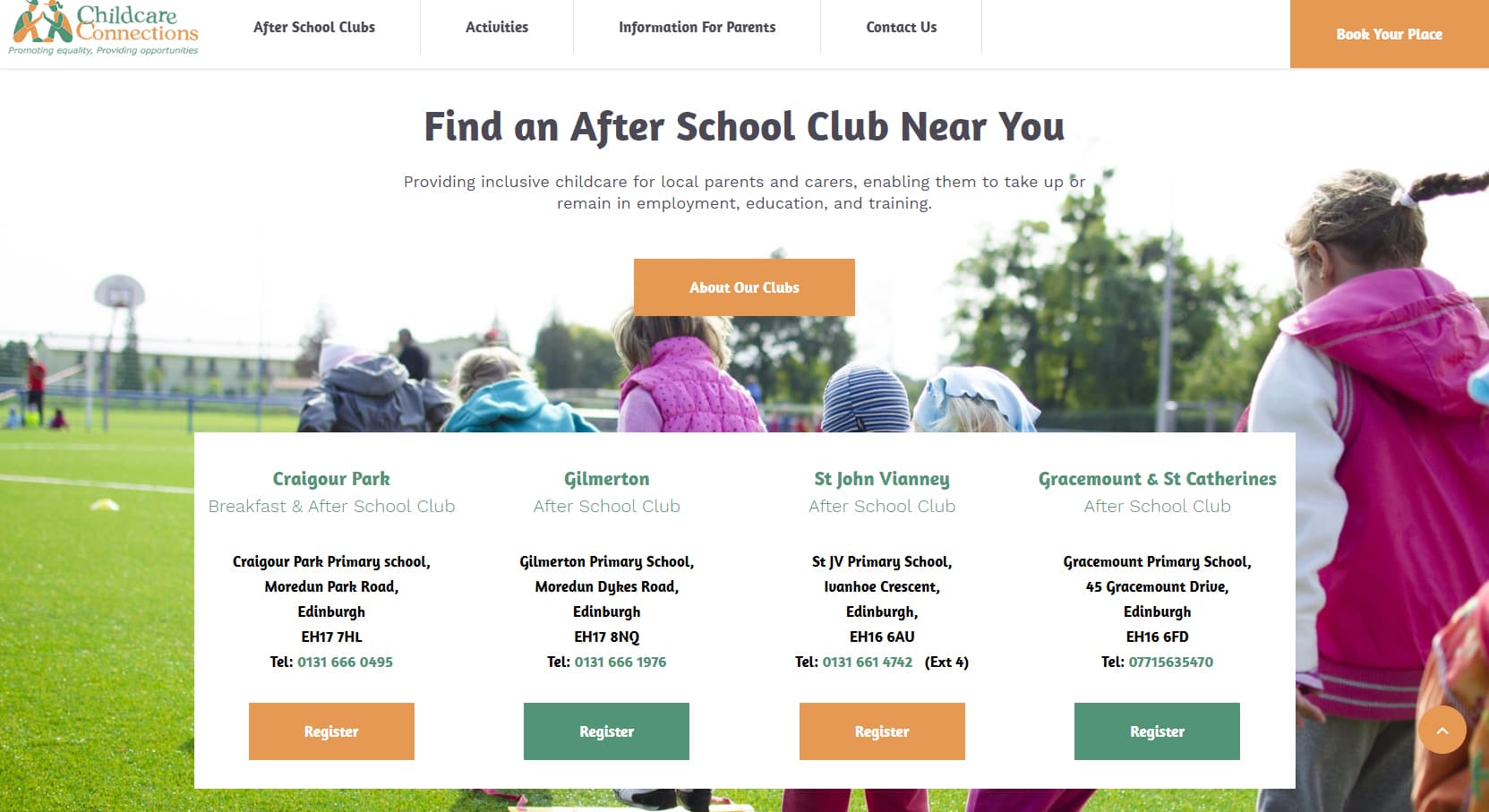 Childcare Connections website design