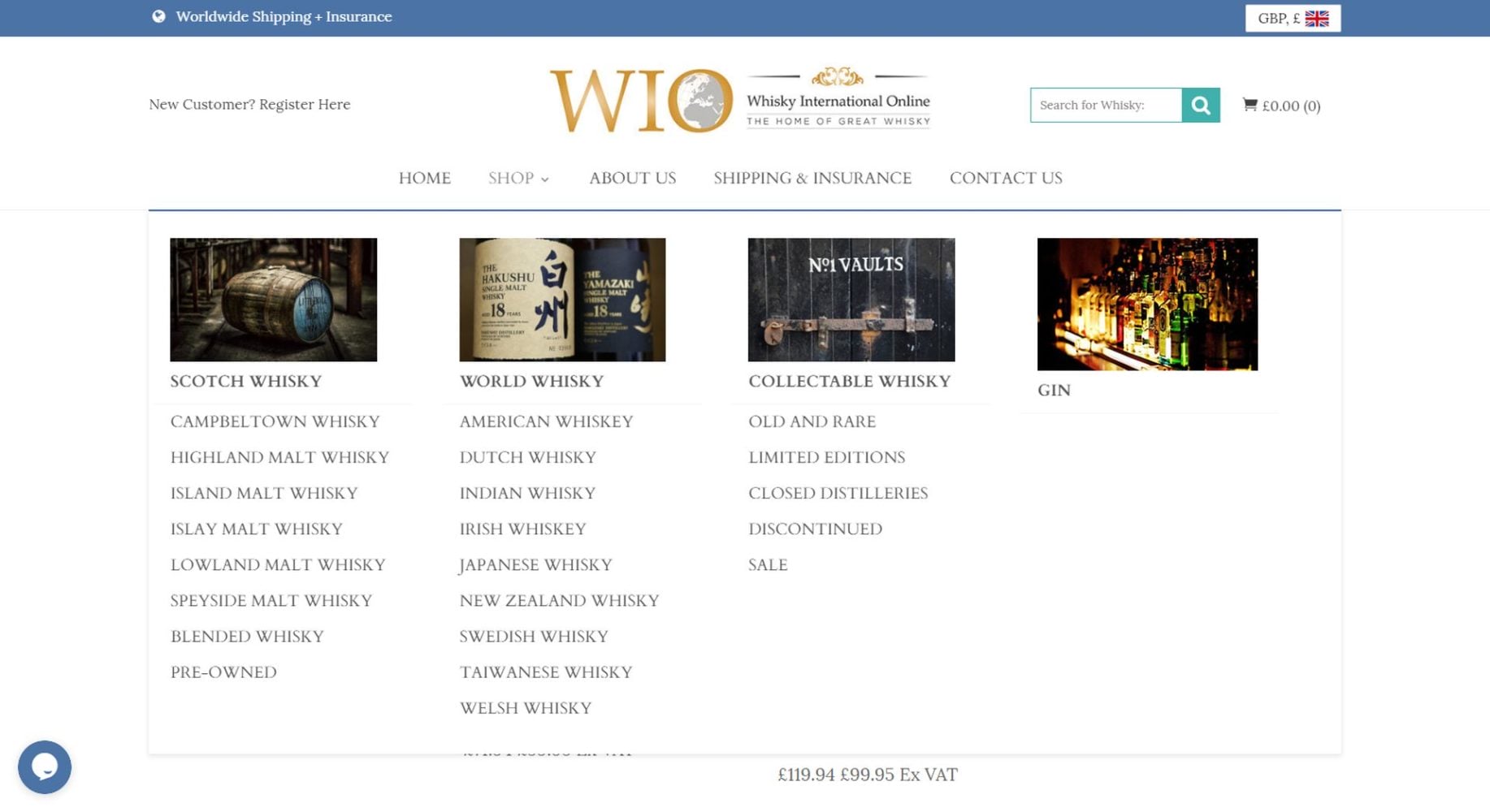 Whisky International Online Categories