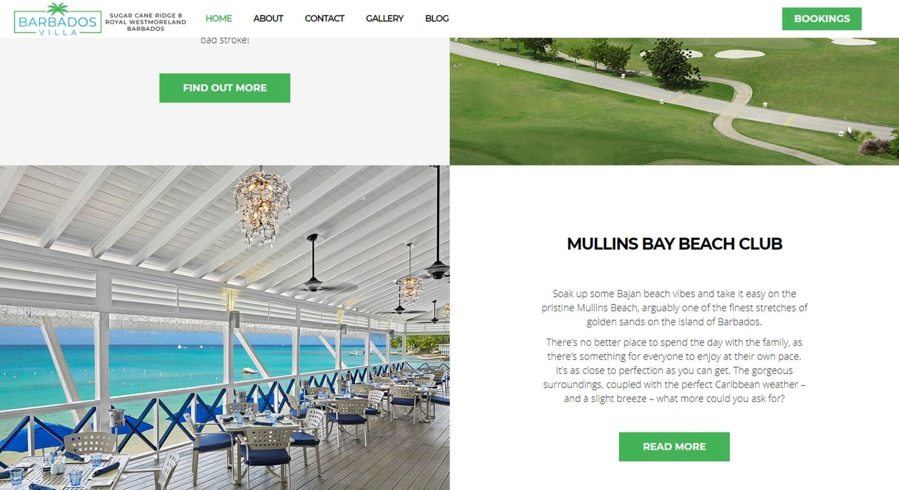 Barbados Villa Website Design About