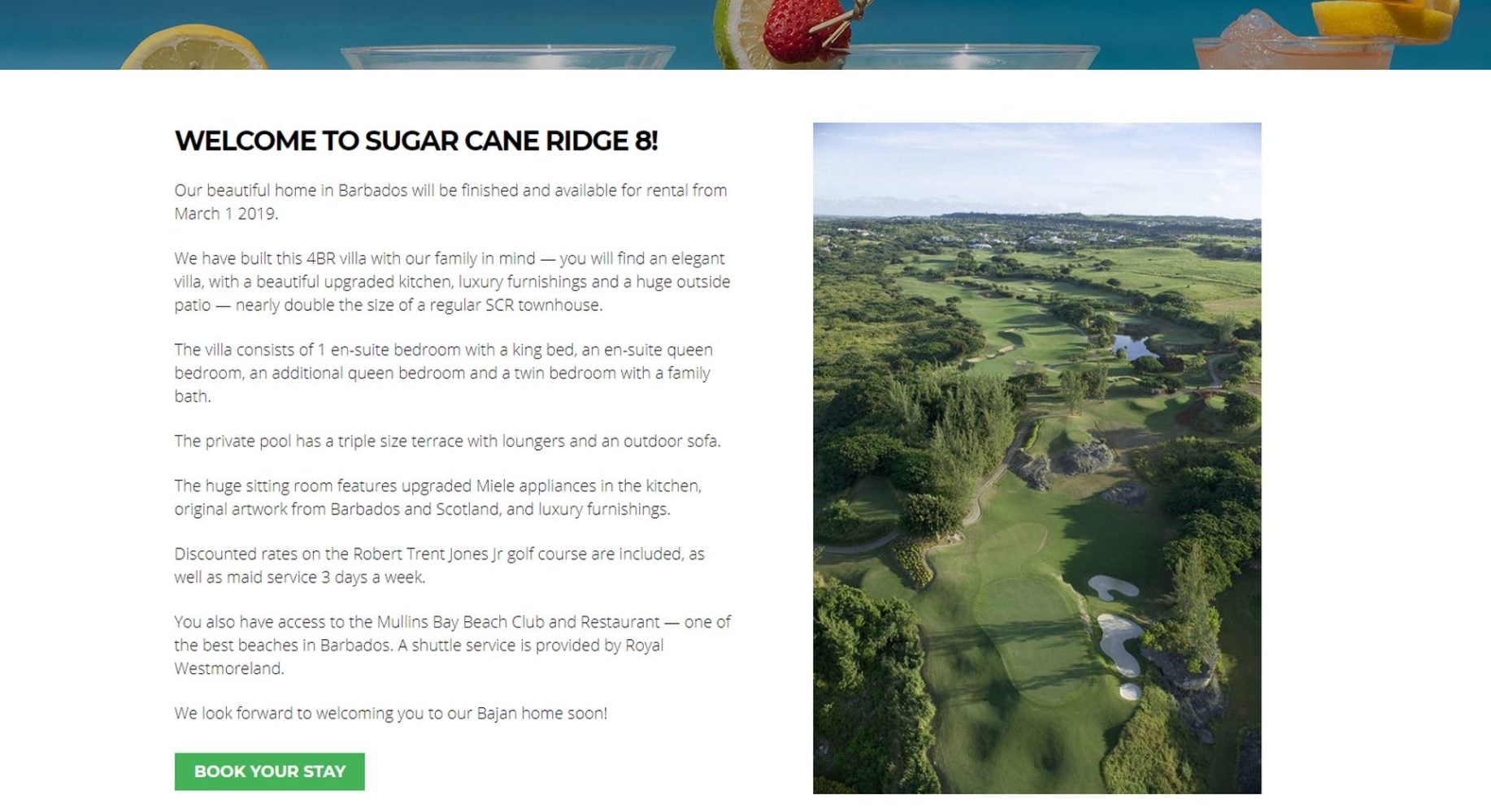 Barbados Villa Website Design Golf