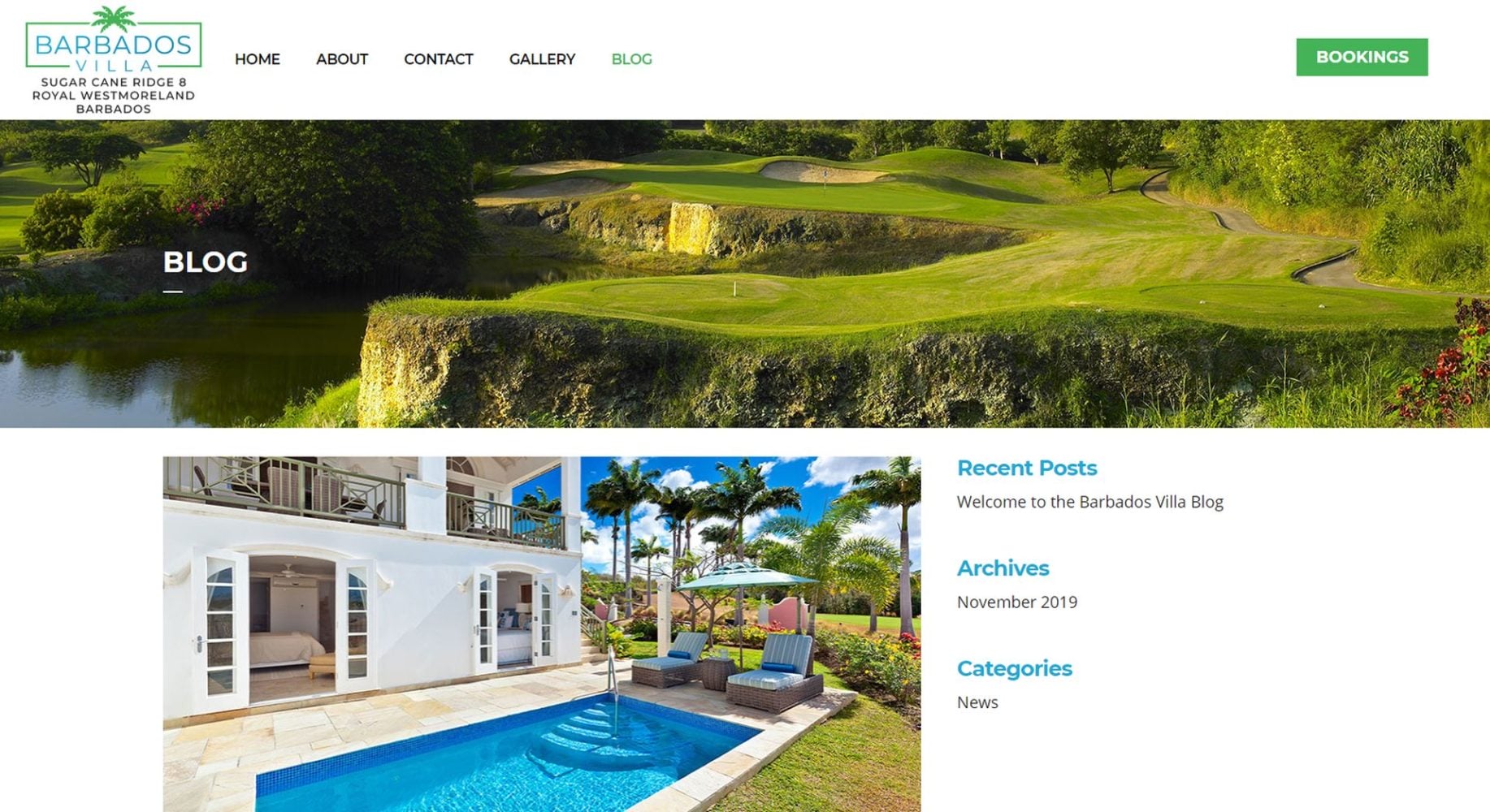 Barbados Villa Website Design Blog