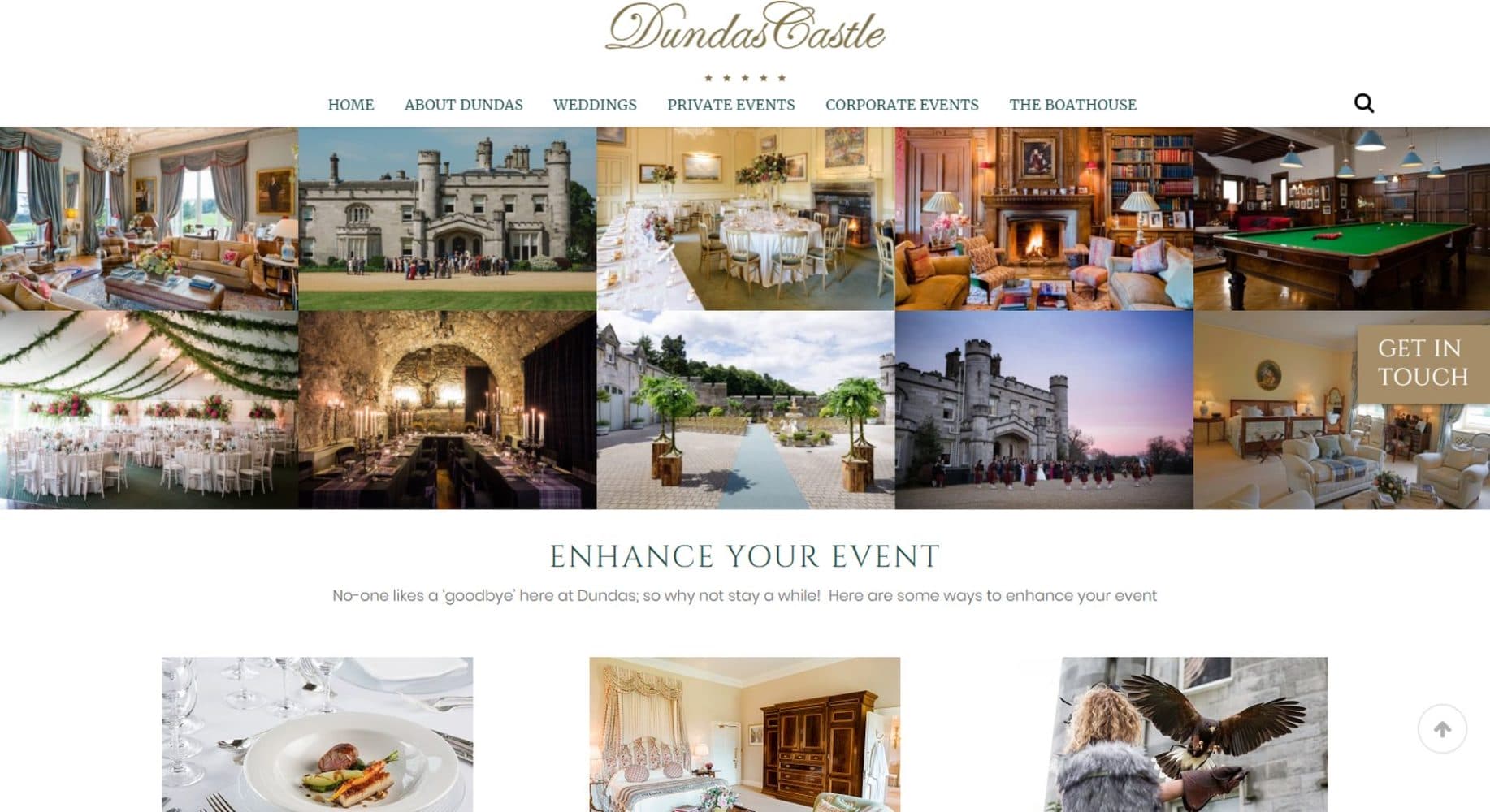 Dundas Castle Website Design Events