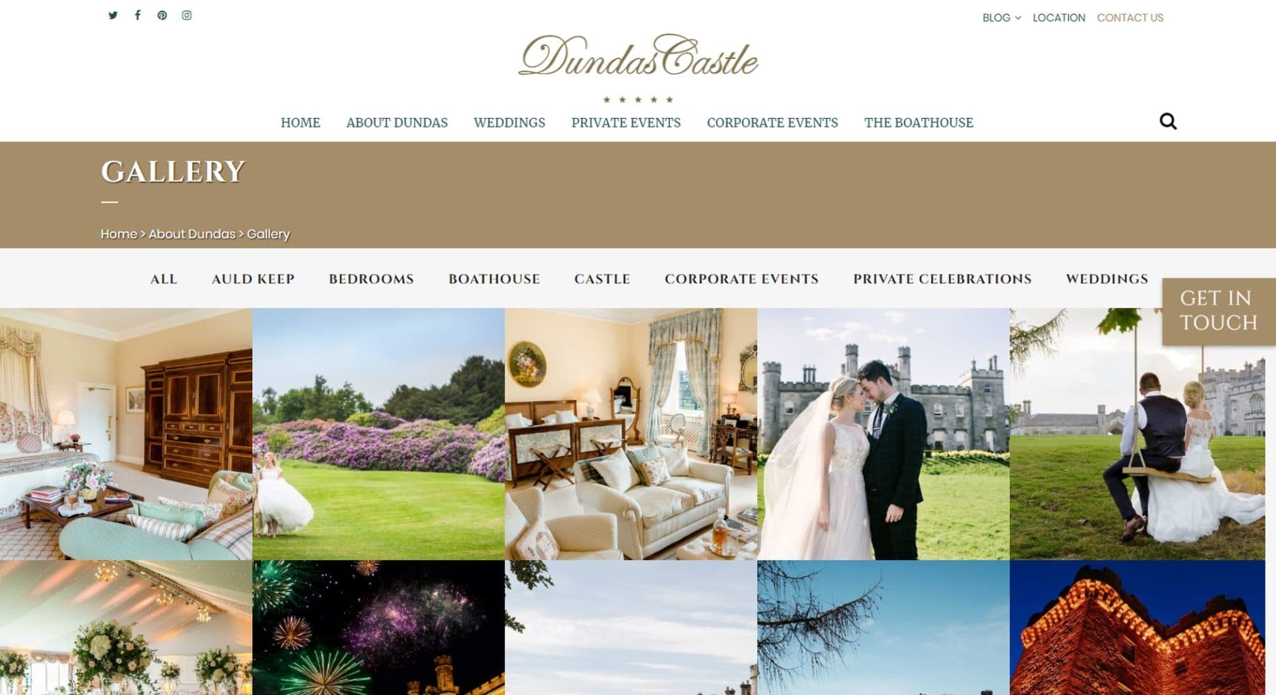 Dundas Castle Website Design Gallery
