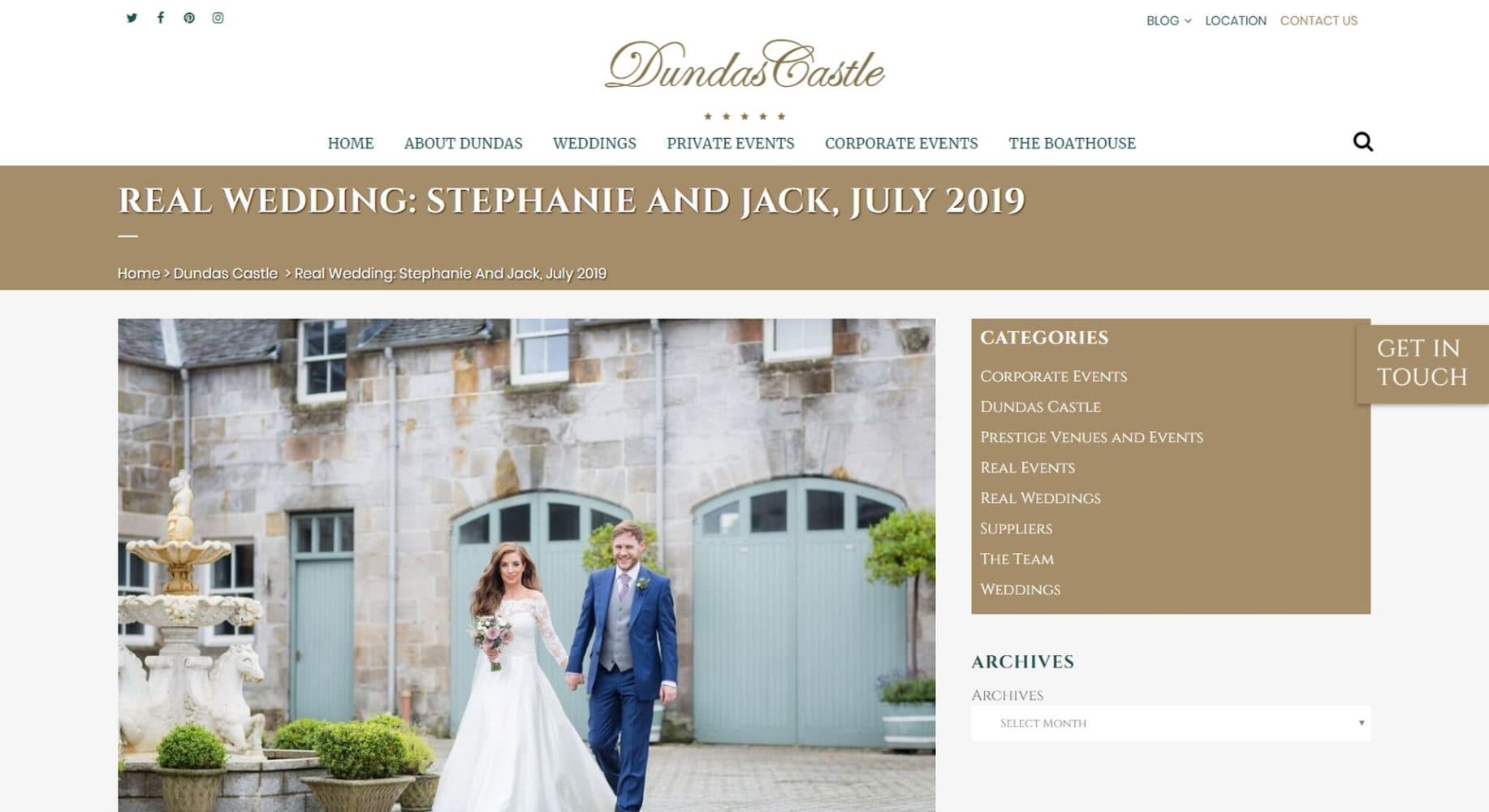 Dundas Castle Website Design Blog