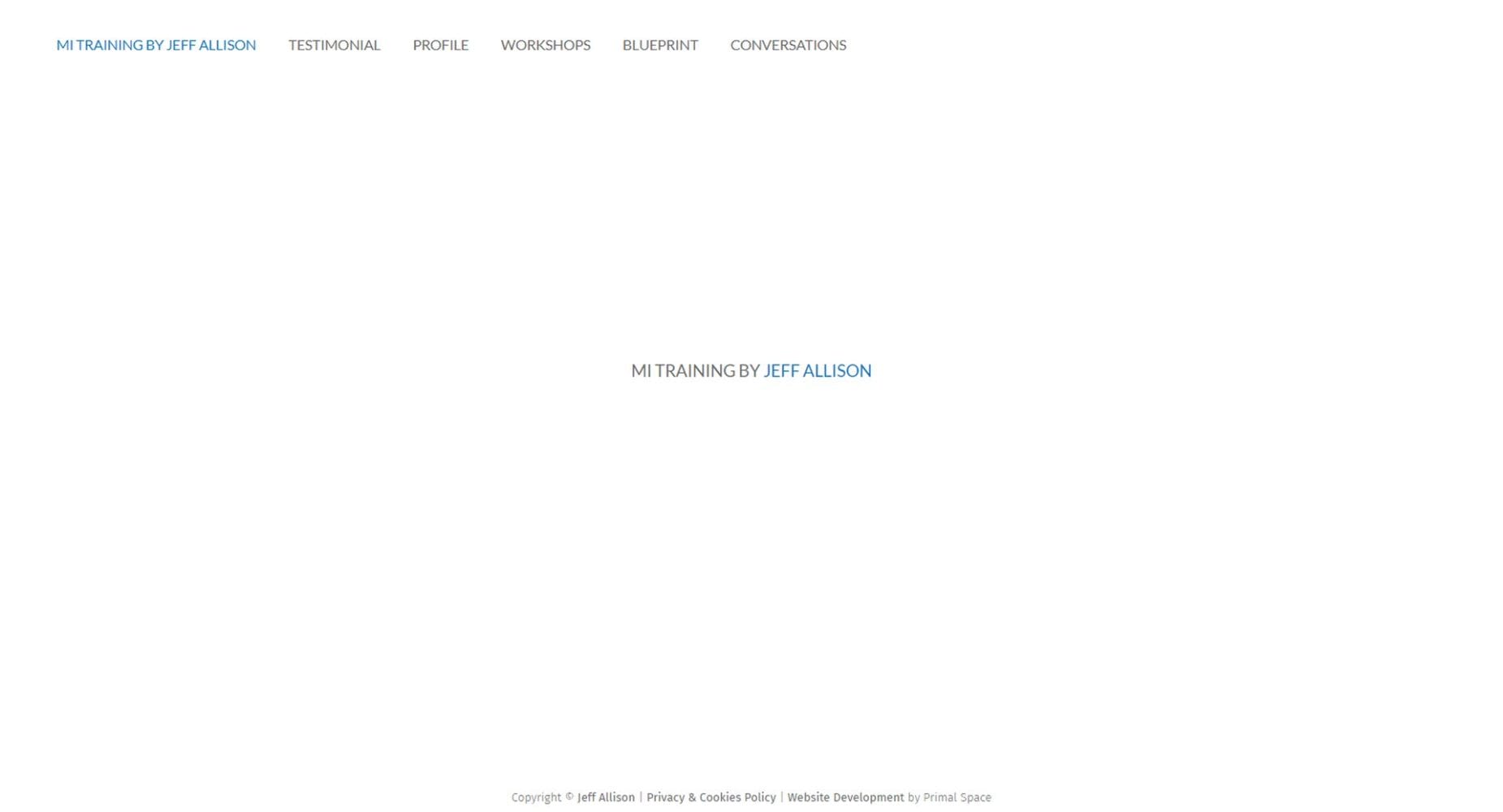 Jeff Allison Website Design Homepage