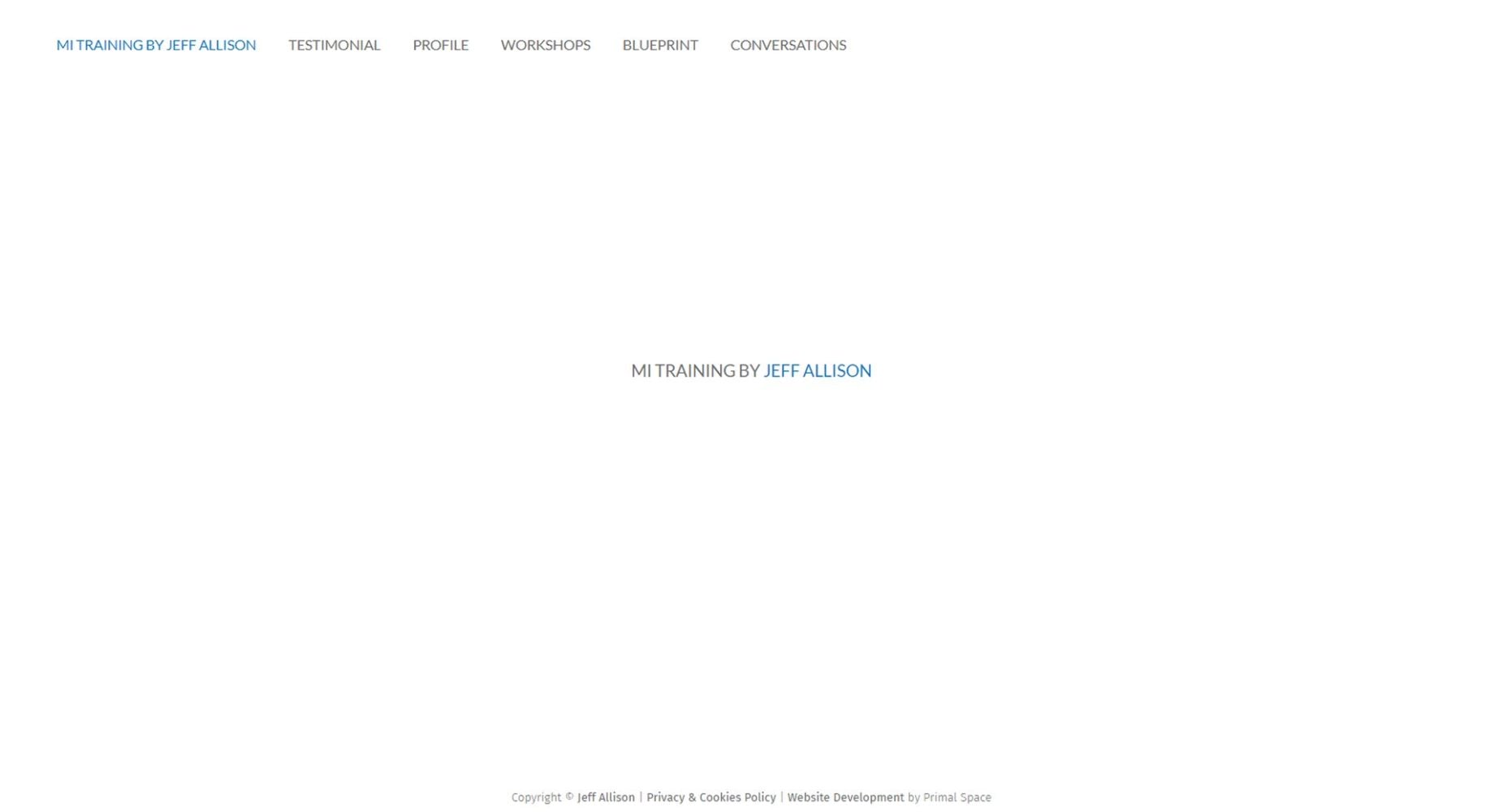 Jeff Allison Website Design Homepage