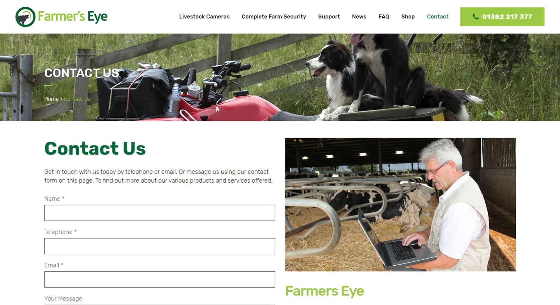 Farmers Eye Contact Page