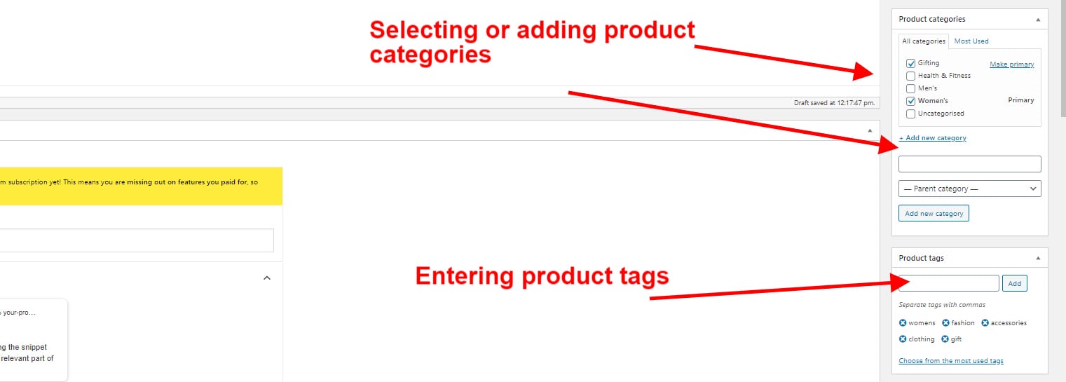 WooCommerce Guide Selecting Product Categories