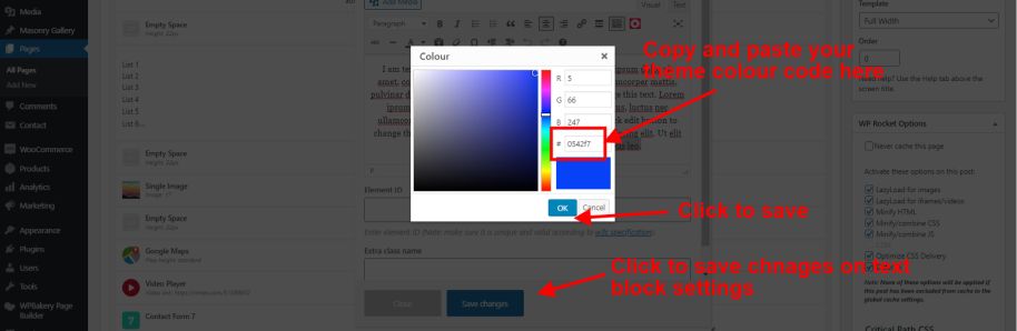 WordPress Admin Area User Guide 49 Adding colour part 2