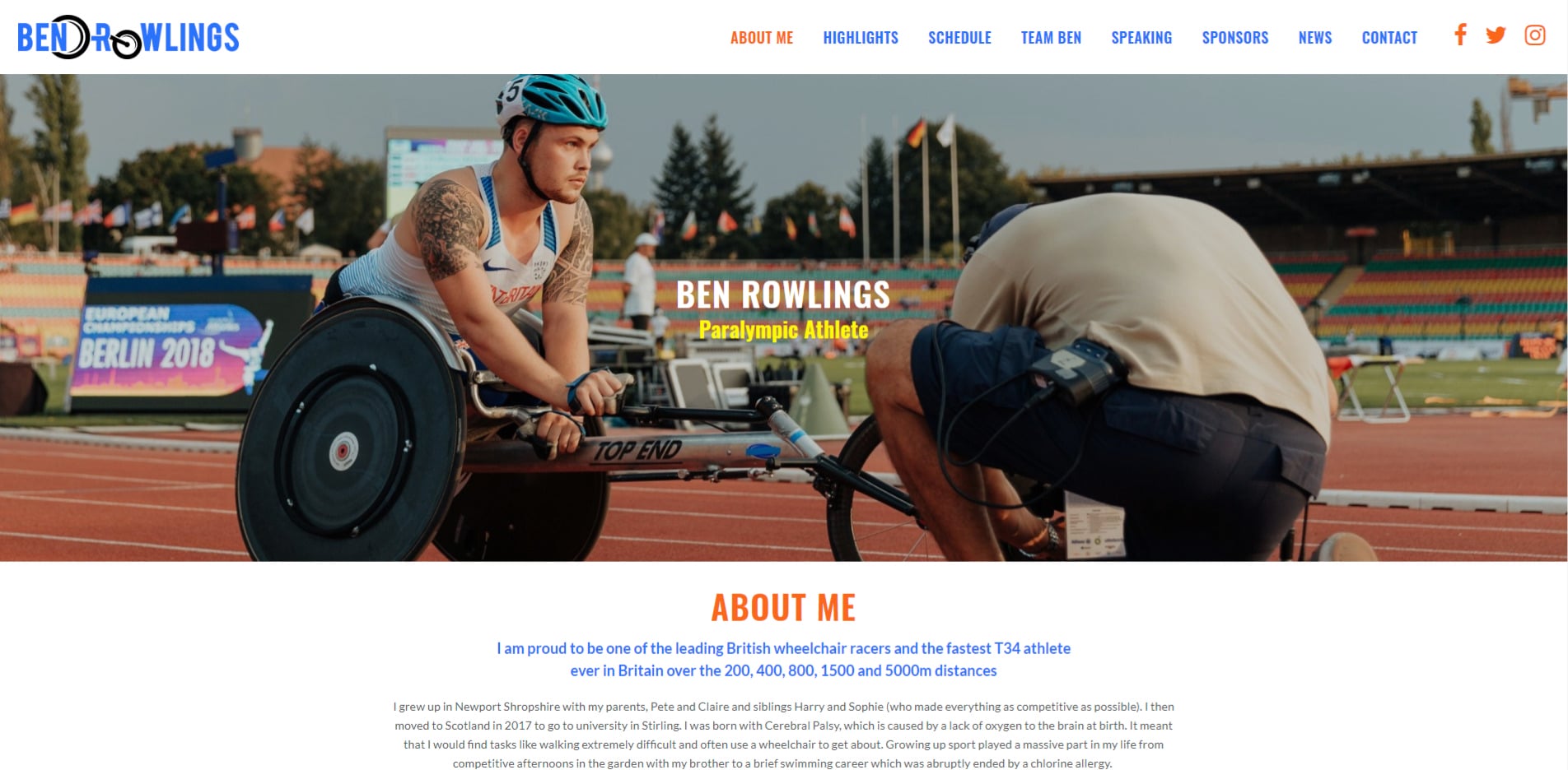 Ben Rowlings Website Design Homepage