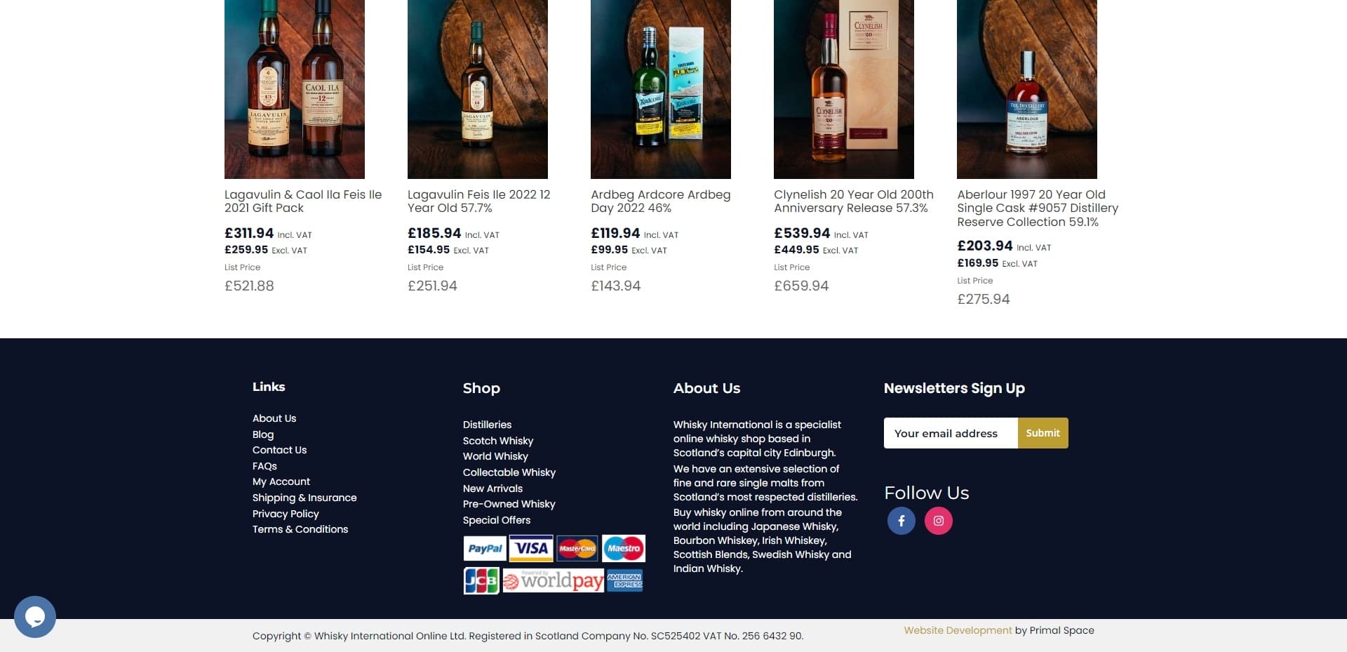 Whisky International Online Products
