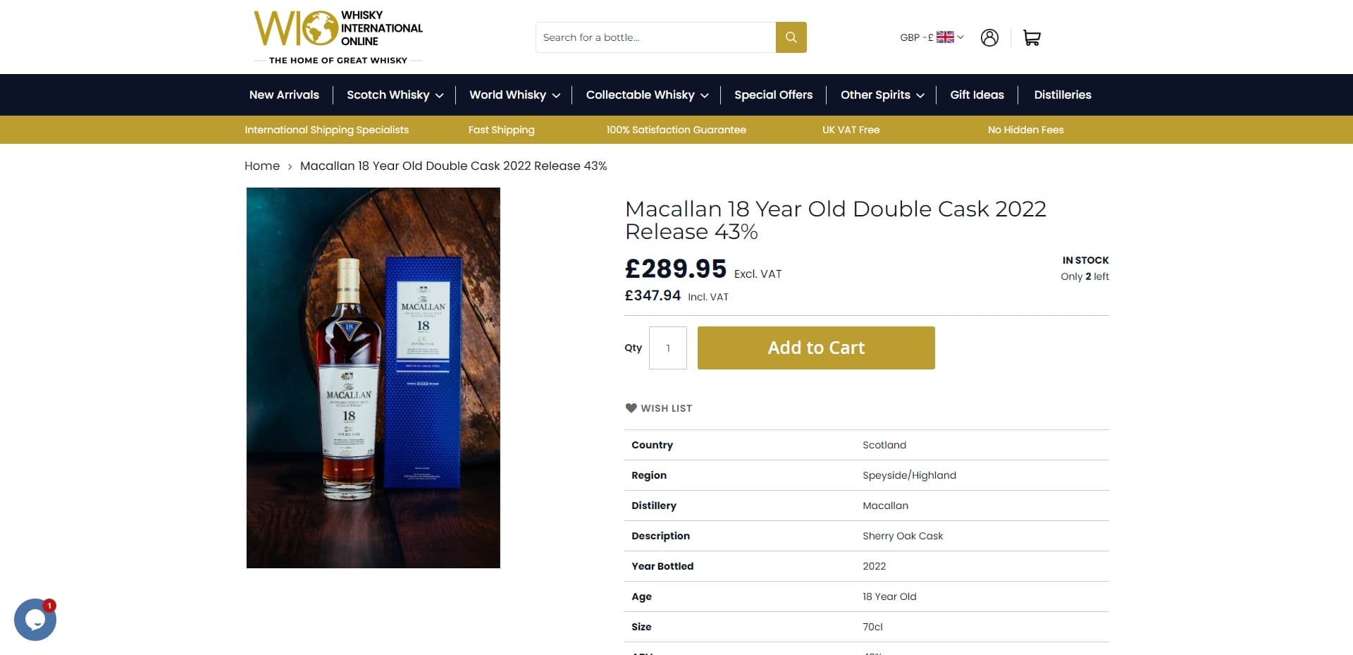 Whisky International Online Individual Products