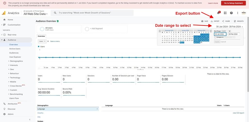 How to Export Your Data From Universal Google Analytics