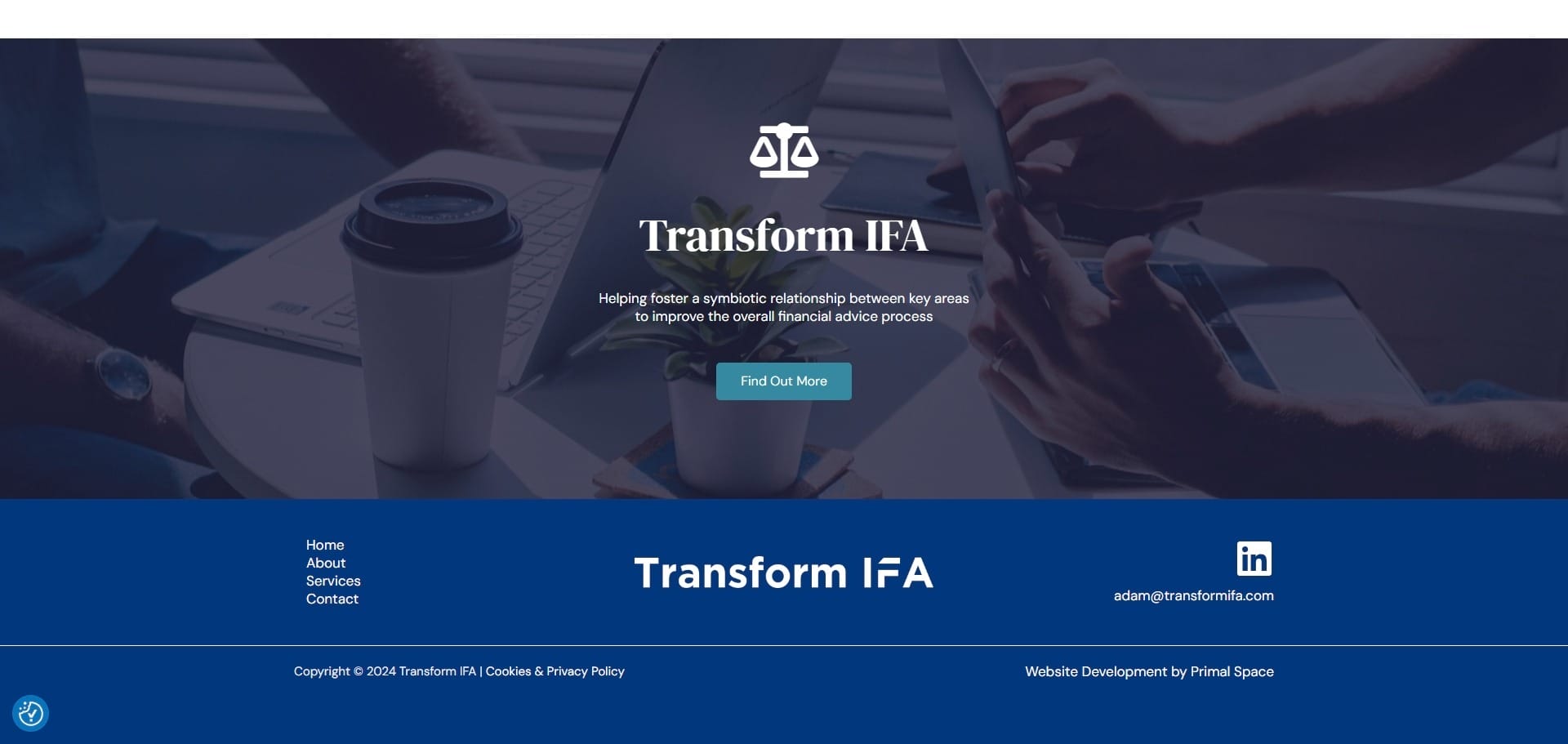 Transform IFA website Design Footer